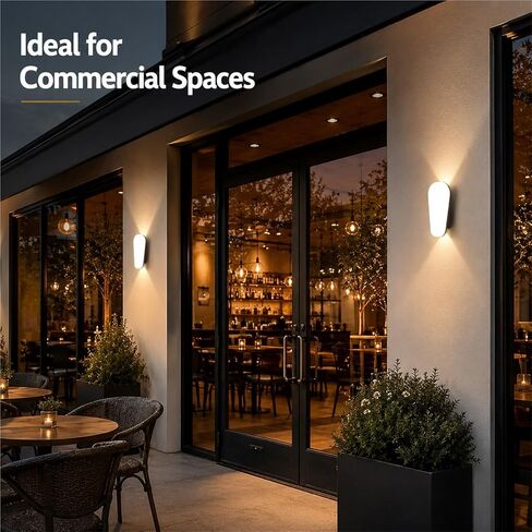Black Die-Cast Aluminum & PC Wall Sconce, Modern Outdoor Wall Light, Waterproof Exterior Wall Lamp with Up Down, Porch Lighting Fixtures for Patio Entryway Courtyard Balcony Foyer Threshold in Kuwait