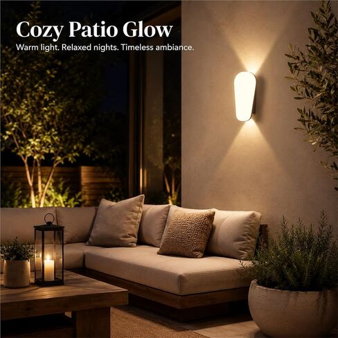 Black Die-Cast Aluminum & PC Wall Sconce, Modern Outdoor Wall Light, Waterproof Exterior Wall Lamp with Up Down, Porch Lighting Fixtures for Patio Entryway Courtyard Balcony Foyer Threshold in Kuwait