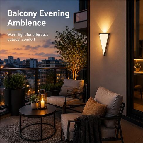Black Die-Cast Aluminum & PC Wall Sconce, Pastoral Outdoor Wall Light, IP65 Waterproof Exterior Wall Lamp with Up Down, Porch Lighting Fixtures for Patio Entryway Courtyard Foyer Threshold in Kuwait