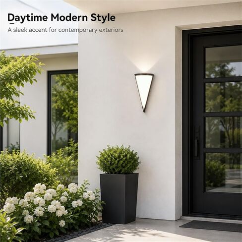 Black Die-Cast Aluminum & PC Wall Sconce, Pastoral Outdoor Wall Light, IP65 Waterproof Exterior Wall Lamp with Up Down, Porch Lighting Fixtures for Patio Entryway Courtyard Foyer Threshold in Kuwait