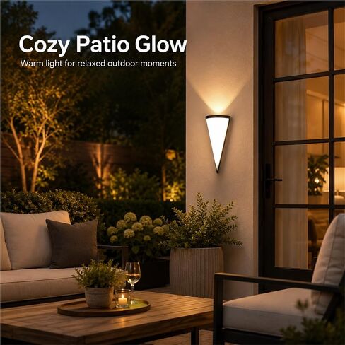 Black Die-Cast Aluminum & PC Wall Sconce, Pastoral Outdoor Wall Light, IP65 Waterproof Exterior Wall Lamp with Up Down, Porch Lighting Fixtures for Patio Entryway Courtyard Foyer Threshold in Kuwait
