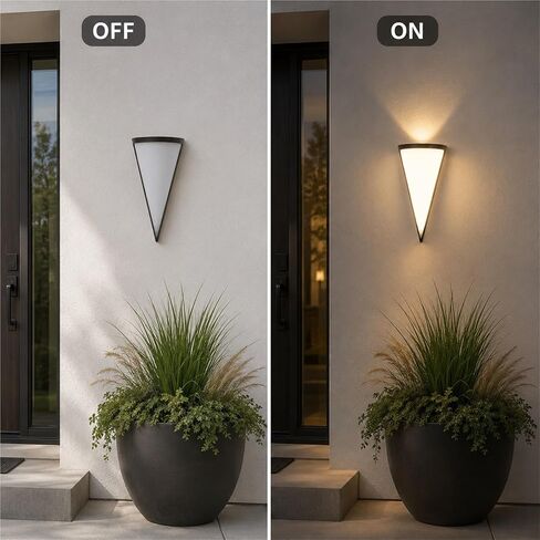 Black Die-Cast Aluminum & PC Wall Sconce, Pastoral Outdoor Wall Light, IP65 Waterproof Exterior Wall Lamp with Up Down, Porch Lighting Fixtures for Patio Entryway Courtyard Foyer Threshold in Kuwait