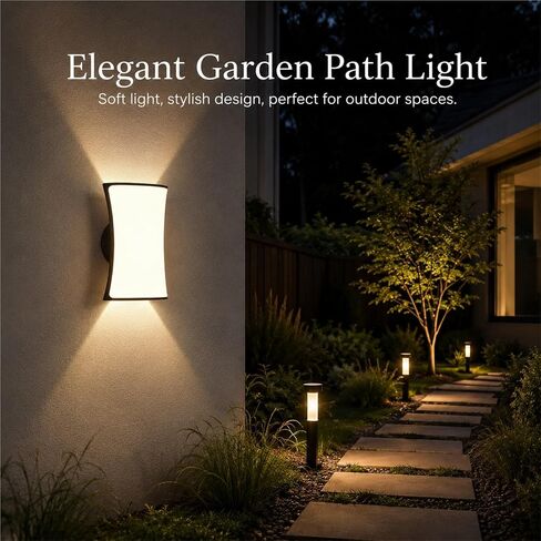 Black Die-Cast Aluminum & PC Wall Sconce, Simple LED Outdoor Wall Light, Waterproof Exterior Wall Lamp with Up Down, Porch Lighting Fixtures for Patio Garden Balcony Fence Foyer Threshold in Saudi Arabia
