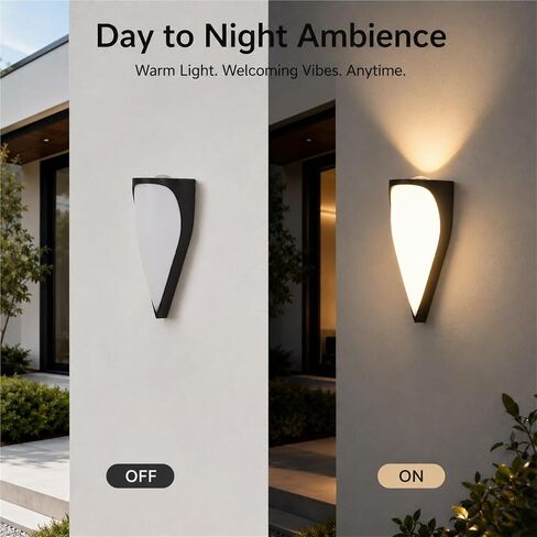 Modern Outdoor Wall Light, Black Die-Cast Aluminum & PC Wall Sconce, IP65 Waterproof Exterior Wall Lamp with Up Down, Porch Lighting Fixtures for Patio Entryway Yard Balcony Foyer Threshold in Kuwait