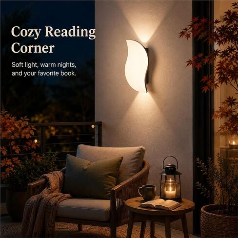 Waterproof Exterior Wall Lamp with Up Down, Pastoral Outdoor Wall Light, Black Die-Cast Aluminum & PC Wall Sconce, Porch Lighting Fixtures for Patio Entryway Yard Courtyard Foyer Threshold in Kuwait