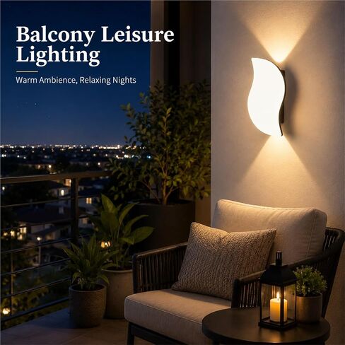 Waterproof Exterior Wall Lamp with Up Down, Pastoral Outdoor Wall Light, Black Die-Cast Aluminum & PC Wall Sconce, Porch Lighting Fixtures for Patio Entryway Yard Courtyard Foyer Threshold in Kuwait