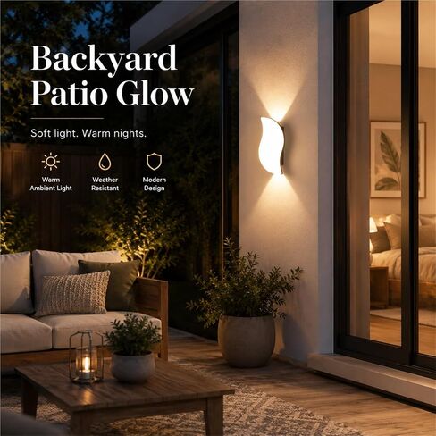 Waterproof Exterior Wall Lamp with Up Down, Pastoral Outdoor Wall Light, Black Die-Cast Aluminum & PC Wall Sconce, Porch Lighting Fixtures for Patio Entryway Yard Courtyard Foyer Threshold in Kuwait