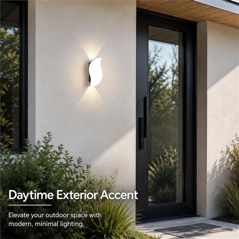 Waterproof Exterior Wall Lamp with Up Down, Pastoral Outdoor Wall Light, Black Die-Cast Aluminum & PC Wall Sconce, Porch Lighting Fixtures for Patio Entryway Yard Courtyard Foyer Threshold in Kuwait