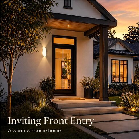 Waterproof Exterior Wall Lamp with Up Down, Pastoral Outdoor Wall Light, Black Die-Cast Aluminum & PC Wall Sconce, Porch Lighting Fixtures for Patio Entryway Yard Courtyard Foyer Threshold in Kuwait