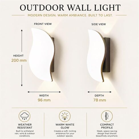 Waterproof Exterior Wall Lamp with Up Down, Pastoral Outdoor Wall Light, Black Die-Cast Aluminum & PC Wall Sconce, Porch Lighting Fixtures for Patio Entryway Yard Courtyard Foyer Threshold in Kuwait