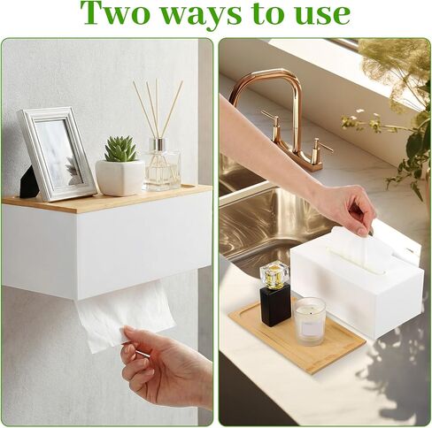 Bamboo Paper Towel Dispenser Wall Mount Paper Towel Holder with Lid for Home and Commercial C Fold, Z fold & Trifold Hand Towels, Adhesive Hand Towel Holder for Bathroom Kitchen Decor in Kuwait