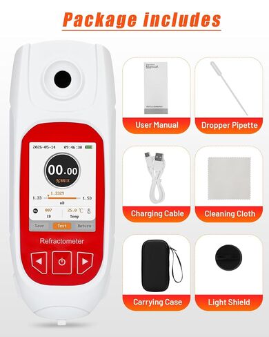 3-in-1 Digital Refractometer with ATC, 0-95% Brix Meter, Brix Refractometer for Wine Making, for Coffee, Juice, Honey, Maple Syrup, Great Gift for Father's Day in Kuwait