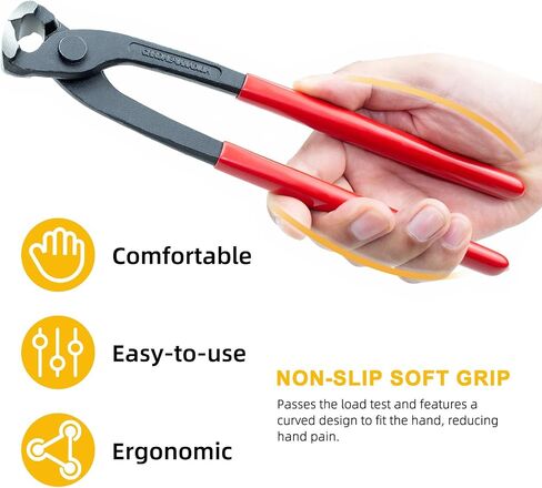 10 Inches Ear Clamp Pliers,Hose Clamp Crimping Tool,Carbon Steel Crimper Tool for Install Remove,Pincer Crimper Tool for Pipe Hose Clamps with 10pcs 1/2"304 Stainless Steel Hose Crimp in Kuwait