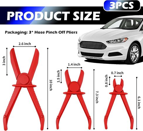 3PCS Hose Pinch off Pliers of 3 Sizes,Multi-Purpose Fuel/Brake/Radiator Hoses Clamp Pliers with Non-Slip Grip,Hose Pinch Plier as Hoses Clamp Plier for Auto Repair & Maintenance in Kuwait
