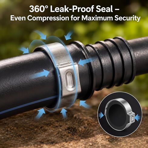 Duraaamo 50 Pcs 1 Inch Irrigation Sprinkler Clamp with 9 Inch Ear Clamp Pliers, Pinch Double Gripping Leakproof Hose Pipe Clamps, Drip Irrigation Kit Connector for 1" Pipe and Fittings in Kuwait