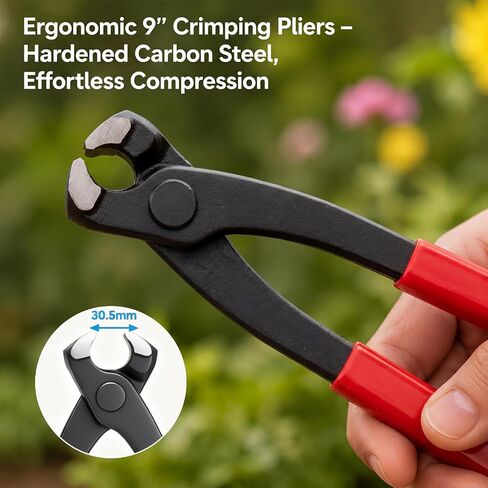 Duraaamo 50 Pcs 1 Inch Irrigation Sprinkler Clamp with 9 Inch Ear Clamp Pliers, Pinch Double Gripping Leakproof Hose Pipe Clamps, Drip Irrigation Kit Connector for 1" Pipe and Fittings in Kuwait