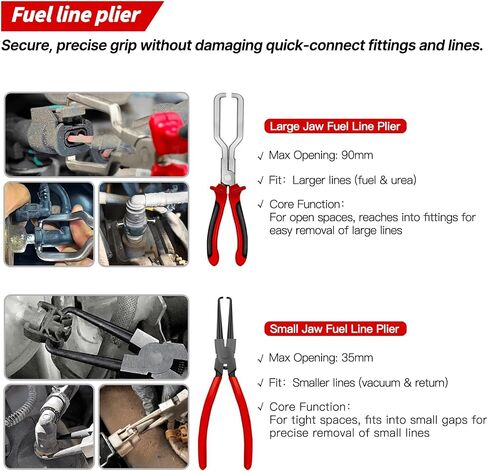 4Pcs Hose Clamp Pliers Set — Straight Clamp Tool, Removal Plier, Large & Small Jaw Fuel Line Tools for Radiator, Fuel & Vacuum Line Repair, Oxford Storage Bag in Kuwait