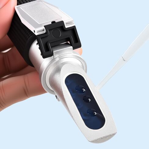 Honey Refractometer Maple Syrup for Brix (58-90%), Moisture (12-27%) and Baume, Accurate Brix Refractomer with ATC, 3-in-1 Sugar Tester for Honey, Maple Syrup, Molasses, Beekeeping Supplies in Kuwait