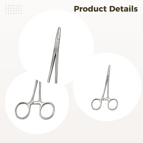 11 Pcs Surgical Suture Training Kit with Silicone Practice Pad, Stainless Steel Instrument Set, Medical Student Suture Kit for Skill Development, Silver in Kuwait