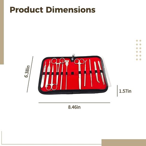 11 Pcs Surgical Suture Training Kit with Silicone Practice Pad, Stainless Steel Instrument Set, Medical Student Suture Kit for Skill Development, Silver in Kuwait