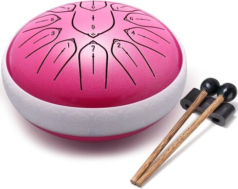 Steel Tongue Drum 6 Inch 11 Notes Musical Instrument | Percussion for Calming, Meditation, Music Gift for Adults Beginners (Malachite) in Kuwait