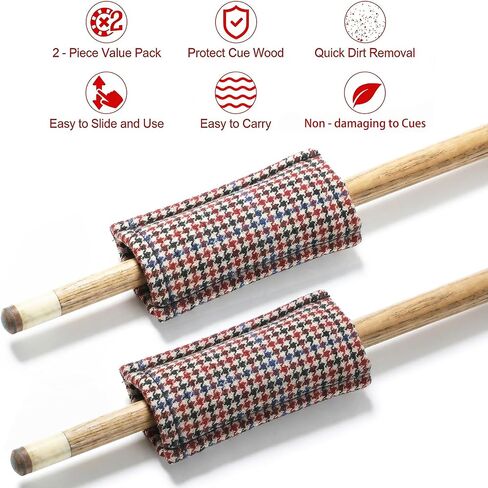 2 Pack Pool Cue Slicker, Billiard Cue Shaft Cleaner Polisher for Billiards Snooker, Pool Stick Maintenance Cleaning Cloth Accessories in Kuwait