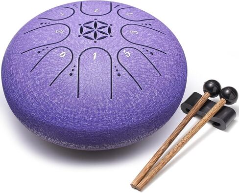 Steel Tongue Drum 6 Inch 8 Notes Musical Instrument | Percussion for Calming, Meditation, Music Gift for Adults Beginners (Malachite) in Kuwait