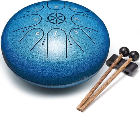 Steel Tongue Drum 6 Inch 8 Notes Musical Instrument | Percussion for Calming, Meditation, Music Gift for Adults Beginners (Malachite) in Kuwait