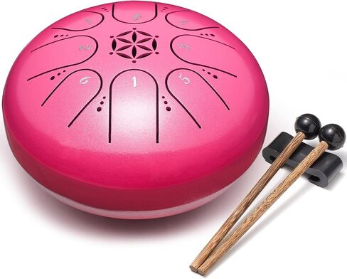 Steel Tongue Drum 6 Inch 8 Notes Musical Instrument | Percussion for Calming, Meditation, Music Gift for Adults Beginners (Malachite) in Kuwait