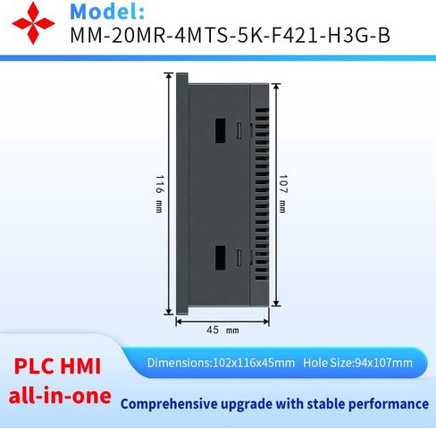 4.2 بوصة 20MR FX3G PLC HMI الكل في واحد وحدة تحكم منطقية قابلة للبرمجة، 12 مدخل 8 مخرج مرحل، تناظري مدمج 2AD، 2DA، 5 مفاتيح، 2 درجة حرارة NTC10K -50-100 درجة مئوية، 2 نبض عالي السرعة 100 كيلو هرتز in Kuwait