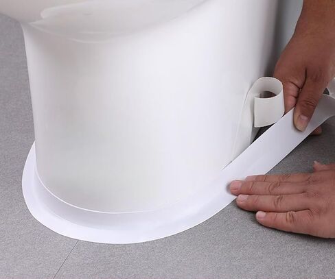 White Caulk Tape Bathroom Easy DIY Sealant Solution Peel & Stick for Bathtubs Toilets Walls Floors Tiles Wallpaper Edges, Quick & Mess-Free Waterproof Sealing, Create a Clean Finished Look in Minutes in Kuwait