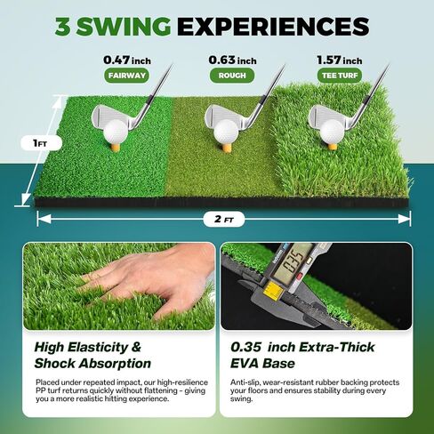 Golf Net 10x7FT All-in-One with Tri-Turf Practice Mat, Ball, Target & Carry Bag, Backyard & Indoor Outdoor Golf Hitting Net for Driving, Chipping, Swing Training, Golf Gift for Men, Dad, Him, Golfer in Kuwait