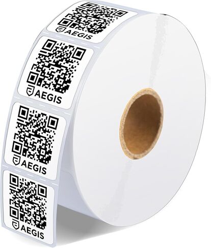 Aegis Adhesives - 1.5" X 1.5" Square Direct Thermal Labels (900 Count, 1 Roll) - QR Code Stickers, Price Tags, Barcode Labels for Inventory - Compatible with Zebra Printers, NOT Rollo Compatible in Kuwait