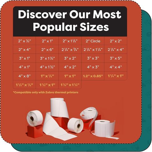 Aegis Adhesives - 1.5" X 1.5" Square Direct Thermal Labels (900 Count, 1 Roll) - QR Code Stickers, Price Tags, Barcode Labels for Inventory - Compatible with Zebra Printers, NOT Rollo Compatible in Kuwait