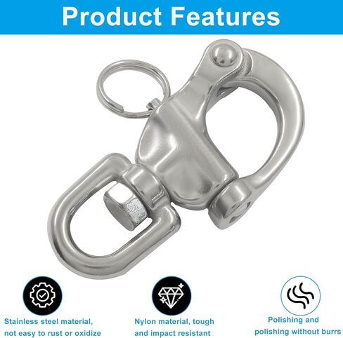 Murtenze Snap Shackle, Quick Release Swivel Marine Grade Boat Shackles, 316 Stainless Steel Sailing Halyard Sailboat Hardware for Sailing Rigging, Spinnaker Halyard in Saudi Arabia