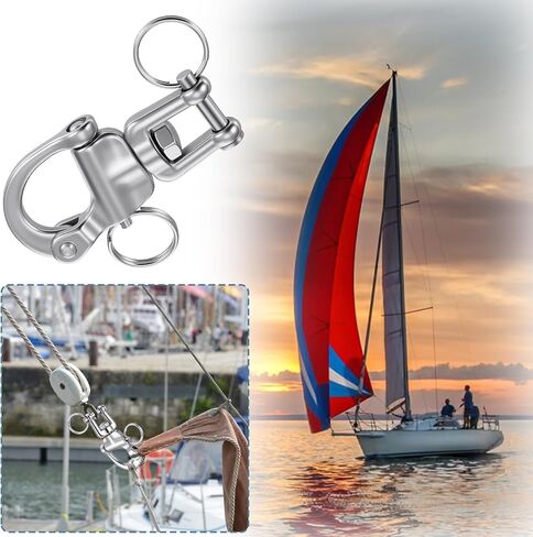 6 Pack Snap Shackle Sailing Halyard, 316 Stainless Steel Clevis Swivel Jaw Swivel Shackle Quick Release Snap Hook Snap Shackle for Sailboat Spinnaker Halyard Diving in Saudi Arabia