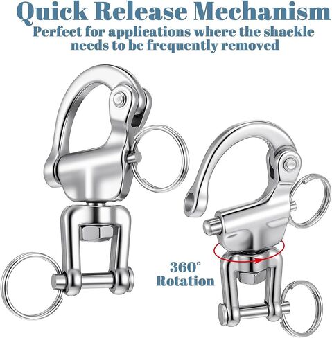 6 Pack Snap Shackle Sailing Halyard, 316 Stainless Steel Clevis Swivel Jaw Swivel Shackle Quick Release Snap Hook Snap Shackle for Sailboat Spinnaker Halyard Diving in Saudi Arabia