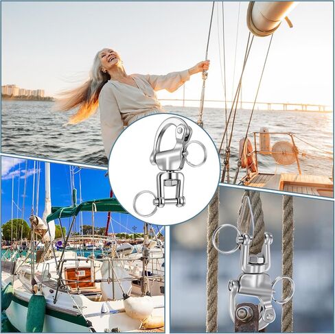6 Pack Snap Shackle Sailing Halyard, 316 Stainless Steel Clevis Swivel Jaw Swivel Shackle Quick Release Snap Hook Snap Shackle for Sailboat Spinnaker Halyard Diving in Saudi Arabia