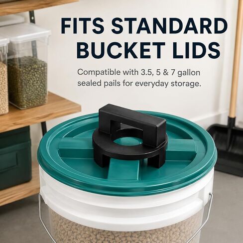 Lid Opener Adapter for Gamma Seal Lids – Easy-Grip Twist Handle | No-Slip Leverage Assist | Fits 3.5 5 7 Gallon Bucket Lids | Food Storage Prep Container Accessory in Saudi Arabia