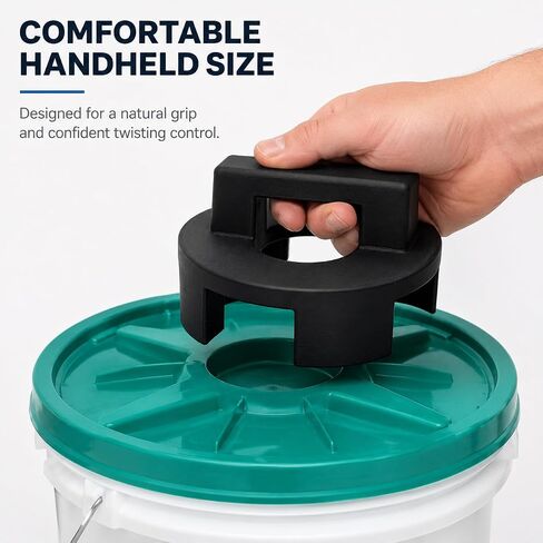 Lid Opener Adapter for Gamma Seal Lids – Easy-Grip Twist Handle | No-Slip Leverage Assist | Fits 3.5 5 7 Gallon Bucket Lids | Food Storage Prep Container Accessory in Saudi Arabia