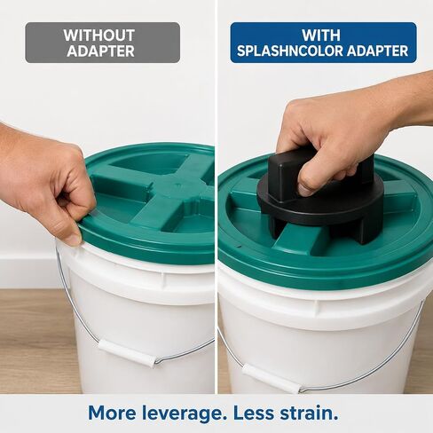 Lid Opener Adapter for Gamma Seal Lids – Easy-Grip Twist Handle | No-Slip Leverage Assist | Fits 3.5 5 7 Gallon Bucket Lids | Food Storage Prep Container Accessory in Saudi Arabia