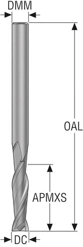 Seco Tools 10268843 Solid End Mill C5121-.250D4S.0Z2, C5121, 0.25" Cutting Diameter, 0.25" Shank Diameter, 1" Depth of Cut, Precision Cutting Tool 2 Flutes in Kuwait