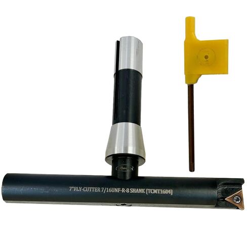 7″ Balanced Fly Cutter Indexable Face Milling Cutter with MT3 Shank (M12 × 1.75 Drawbar Thread), Single TCMT1604 Insert, Torx Screw & Star Key Included in Kuwait