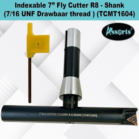 7″ Balanced Fly Cutter Indexable Face Milling Cutter with MT3 Shank (M12 × 1.75 Drawbar Thread), Single TCMT1604 Insert, Torx Screw & Star Key Included in Kuwait