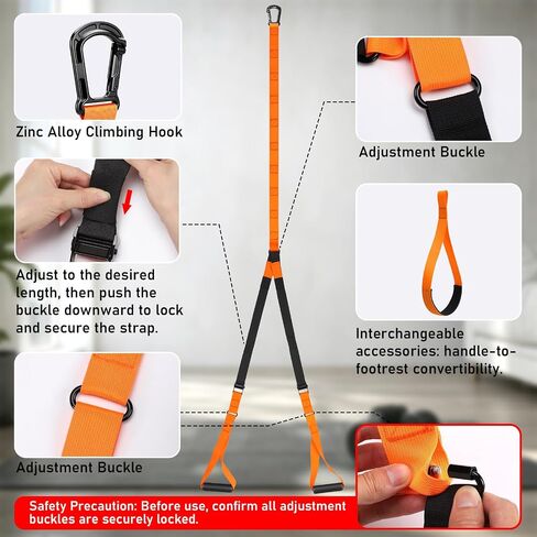 TOBWOLF Home Suspension Straps Training Kit, Compact Resistance Training Straps with Built-in Door Anchor, Suitable for Home Gyms, Travel, Core Training & Full-Body Fitness in Kuwait