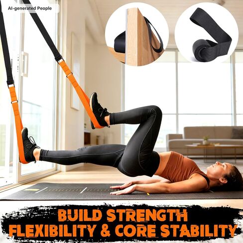 TOBWOLF Home Suspension Straps Training Kit, Compact Resistance Training Straps with Built-in Door Anchor, Suitable for Home Gyms, Travel, Core Training & Full-Body Fitness in Kuwait