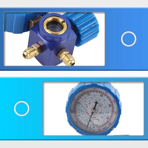 HVAC Manifold Gauge Set, Professional Air Conditioner Manifold with Visual Mirror 500psi Pressure Gauge for R12 R22 R410A R134A Refrigerants in Kuwait