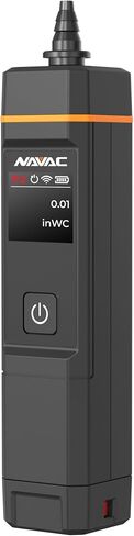 NAVAC NSM1 Bluetooth Manometer with Digital Display - HVAC Air Pressure Gauge & High Accuracy Sensor - App Connectivity - One Button Operation, Easy Switch Knob, Rechargeable Battery - 7.6 oz in Kuwait