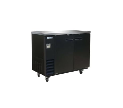 EMPURA 49" Back Bar Cooler Cabinet with Two-Swing Solid Doors | Commercial Refrigerator Fridge for Beverage Beer Soda | 12.5 Cu. Ft. | 49"W x 24.44"D x 41.75"H, Black Steel Exterior Finish, 115V in Kuwait