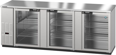 ثلاجة شريط خلفي تجاري من HOSHIZAKI BB95-G-S، باب زجاجي ثلاثي الأقسام، سعة 25.53 قدم مكعب، تصميم داخلي وخارجي من الفولاذ المقاوم للصدأ، إضاءة LED، أبواب ذاتية الإغلاق مع أقفال in Kuwait